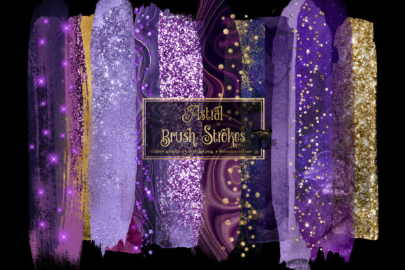 Astral Brush Strokes Clipart and Illustrations