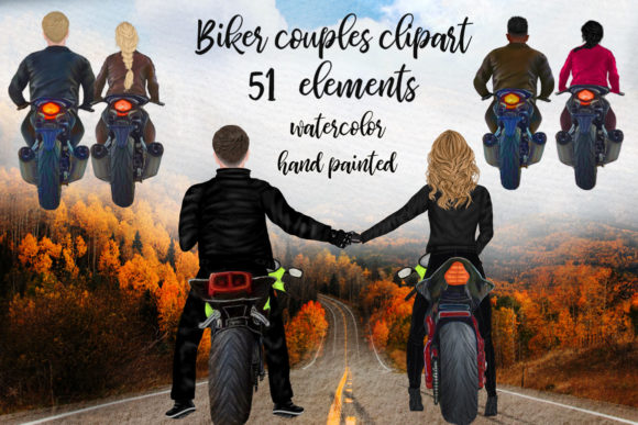 Biker Clipart Couples Biker Clipart Illustrations