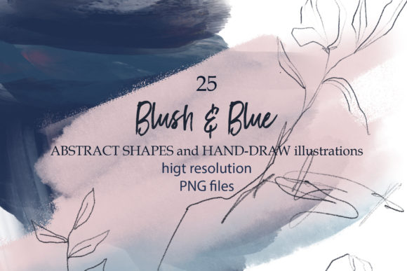 Blush Blue Abstract Shapes and Illustrations