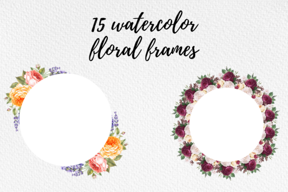 Botanical Frames with Vintage Flowers