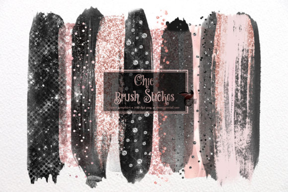 Chic Brush Strokes Clipart and Illustrations