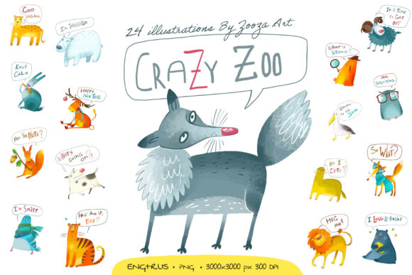 Crazy Zoo - Animals Illustrations