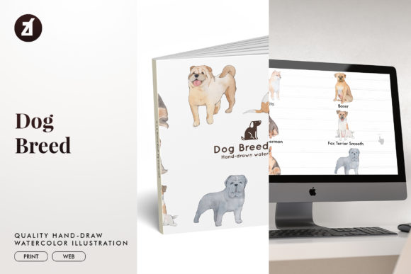 Dog Breed Set4 Illustrations
