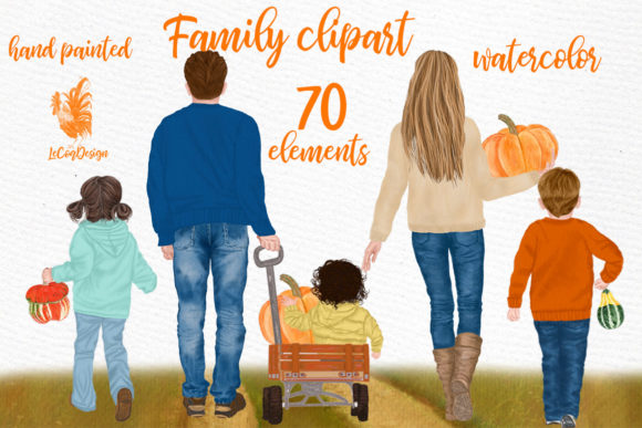 Family Clipart Autumn Illustrations