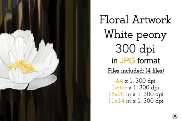 Floral Artwork - White Peony in 4 Sizes