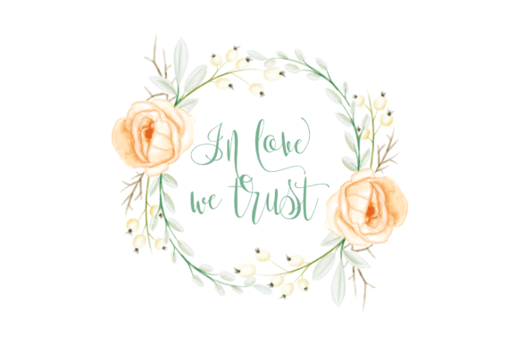 Floral Blossom Bouquet Frame and Illustrations