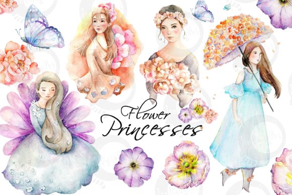 Flower Princesses Embroidery Design
