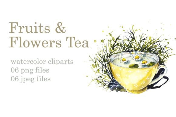 Fruits and Flowers Tea Illustrations