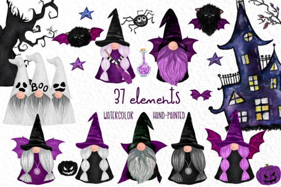 Halloween Gnomes Illustrations