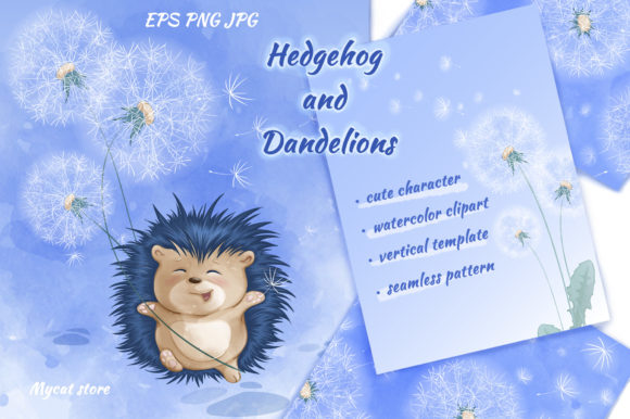 Hedgehog and Dandelions Illustrations