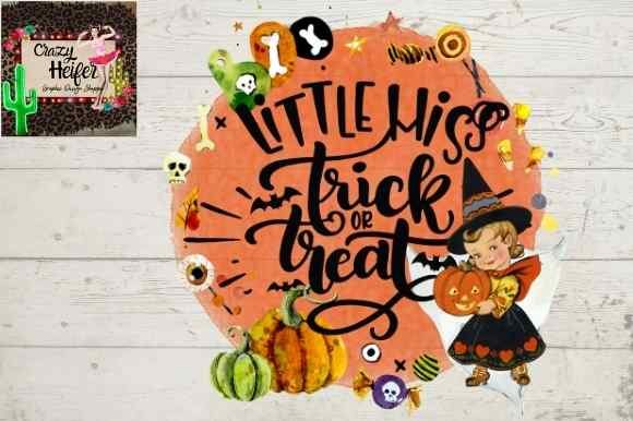 Little Miss Trick or Treat Halloween PNG and Illustrations