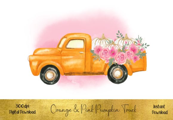 Orange Pink Pumpkin Truck
