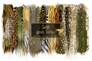Safari Brush Strokes Clipart and Illustrations
