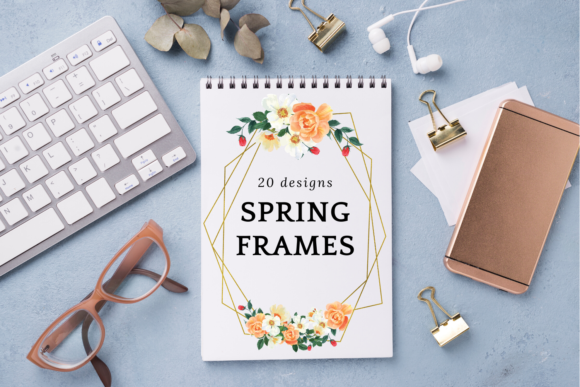 Spring Geometric Gold Frames Set