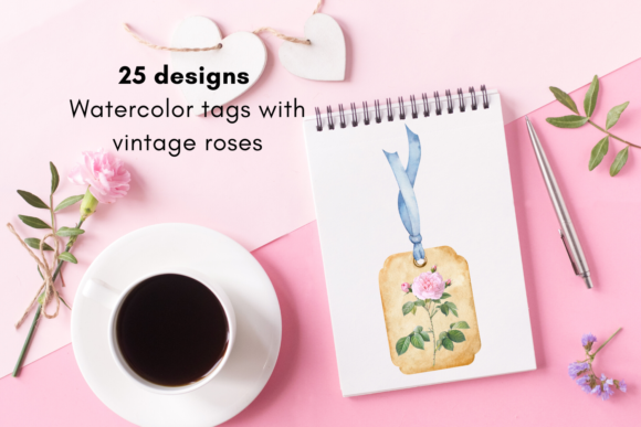 Tags for Scrapbooking with Roses
