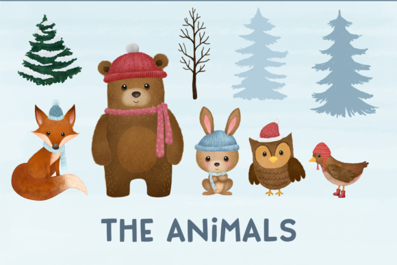 Winter Woodlands Clipart and Illustrations